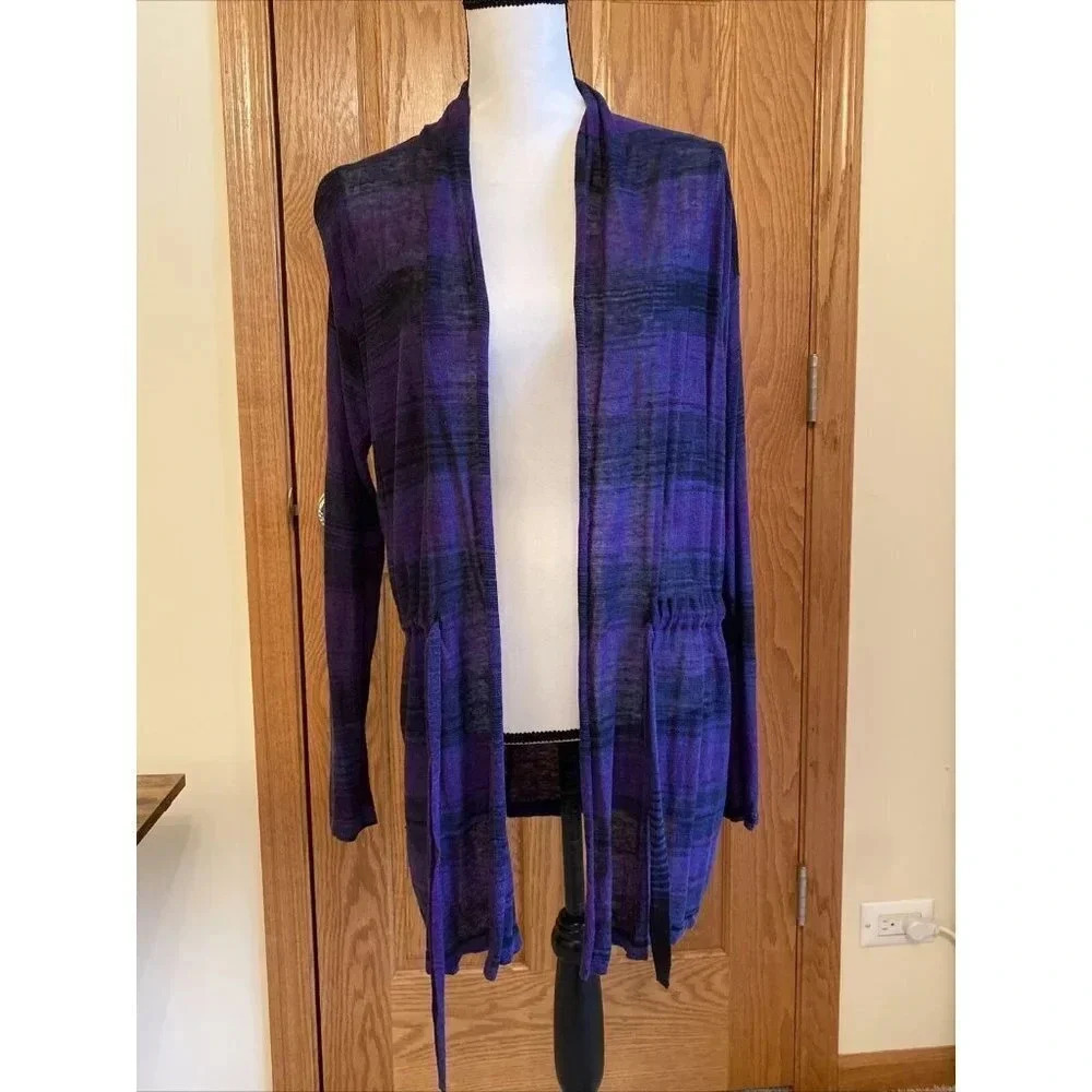 Jones New York Signature Woman Cotton Blend Open Front Jacket/Duster Size L - Picture 2 of 6